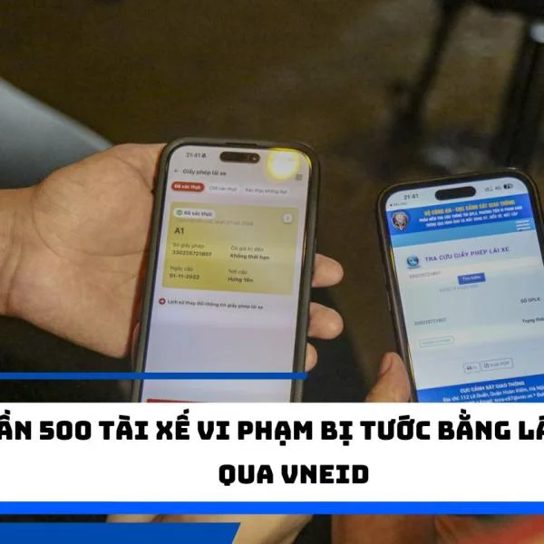 Gần 500 tài xế vi phạm bị tước bằng lái xe qua VNeID