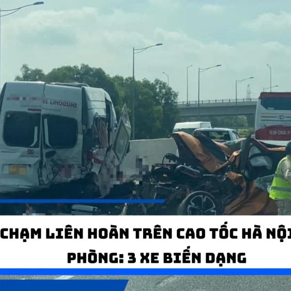 Va chạm liên hoàn trên cao tốc Hà Nội - Hải Phòng