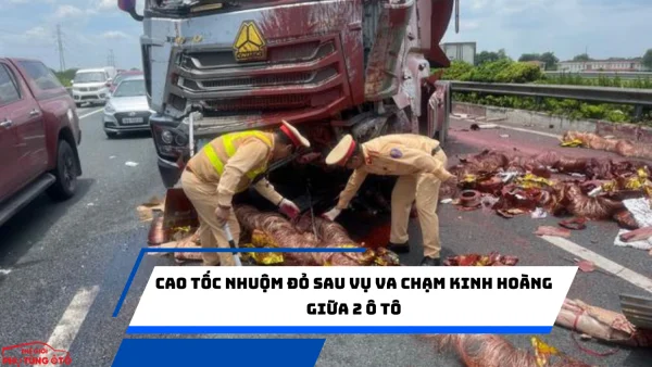 Cao tốc nhuộm đỏ sau vụ va chạm kinh hoàng giữa 2 ô tô