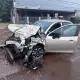 Xe cấp cứu lật nghiêng sau va chạm với ô tô, ít nhất 3 người bị thương