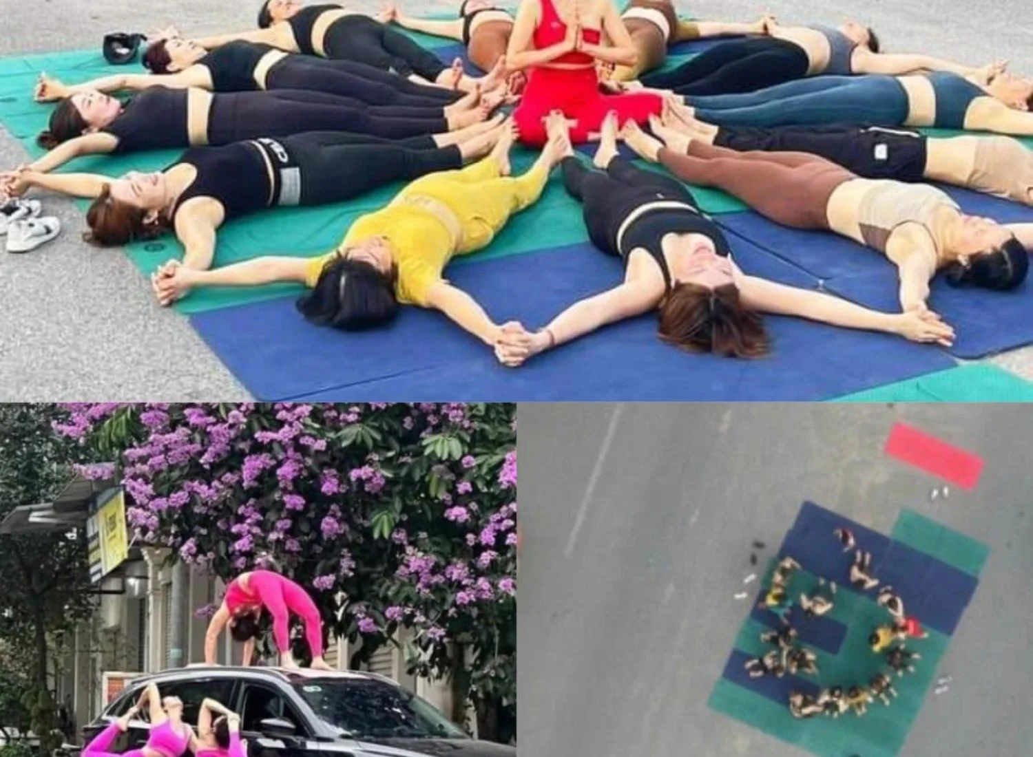 xu phạt đôi tượng tập yoga ở đường